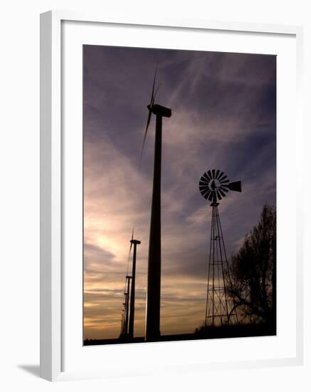 A Row of Wind Turbines-Charlie Riedel-Framed Premium Photographic Print