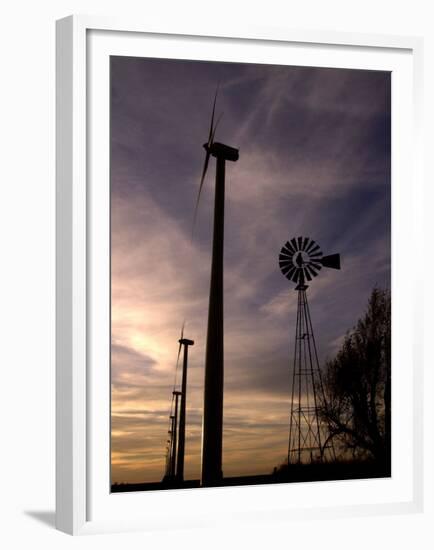 A Row of Wind Turbines-Charlie Riedel-Framed Premium Photographic Print