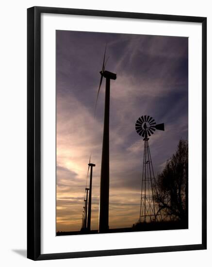 A Row of Wind Turbines-Charlie Riedel-Framed Premium Photographic Print