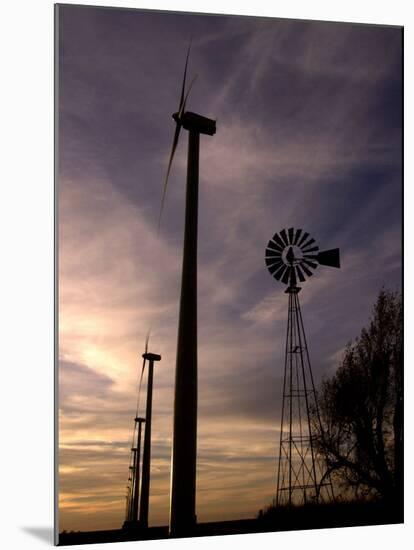 A Row of Wind Turbines-Charlie Riedel-Mounted Premium Photographic Print