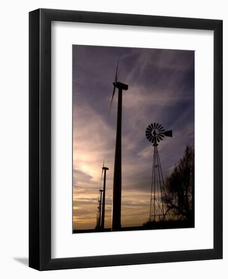 A Row of Wind Turbines-Charlie Riedel-Framed Premium Photographic Print