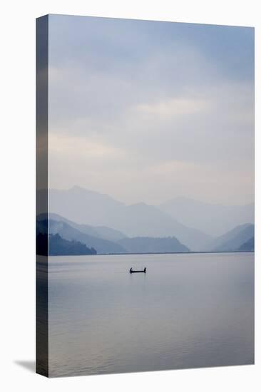 A Rowboat on Phewa Tal (Phewa Lake), Pokhara, Nepal, Asia-Andrew Taylor-Stretched Canvas