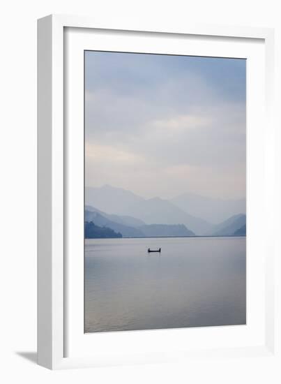 A Rowboat on Phewa Tal (Phewa Lake), Pokhara, Nepal, Asia-Andrew Taylor-Framed Photographic Print