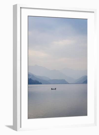 A Rowboat on Phewa Tal (Phewa Lake), Pokhara, Nepal, Asia-Andrew Taylor-Framed Photographic Print