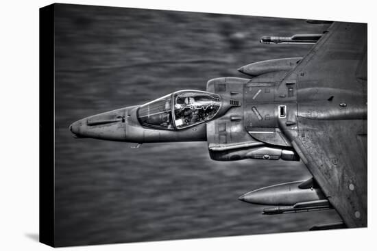 A Royal Air Force Harrier Gr9 Flying Low over North Wales-null-Stretched Canvas