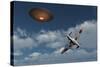 A Royal Air Force Supermarine Spitfire Aircraft Giving Chase to a Ufo-null-Stretched Canvas