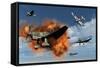 A Royal Air Force Supermarine Spitfire Attacking German Stuka Dive Bombers-null-Framed Stretched Canvas