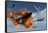 A Royal Air Force Supermarine Spitfire Attacking German Stuka Dive Bombers-null-Framed Stretched Canvas