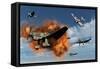 A Royal Air Force Supermarine Spitfire Attacking German Stuka Dive Bombers-null-Framed Stretched Canvas