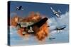 A Royal Air Force Supermarine Spitfire Attacking German Stuka Dive Bombers-null-Stretched Canvas