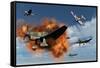 A Royal Air Force Supermarine Spitfire Attacking German Stuka Dive Bombers-null-Framed Stretched Canvas