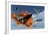 A Royal Air Force Supermarine Spitfire Attacking German Stuka Dive Bombers-null-Framed Art Print