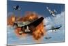 A Royal Air Force Supermarine Spitfire Attacking German Stuka Dive Bombers-null-Mounted Art Print