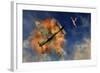 A Royal Air Force Supermarine Spitfire Destroying a German Ju 87 Stuka Dive Bomber-Stocktrek Images-Framed Art Print