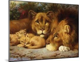 A Royal Family of Lions-William Strutt-Mounted Giclee Print