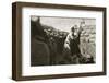 A Royal Irish Fusilier teases a Turkish sniper, Gallipoli, Turkey, World War I, c1915-c1916-Unknown-Framed Photographic Print