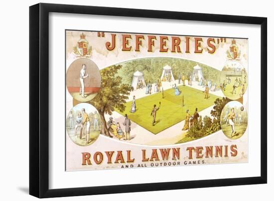 A Royal Lawn Tennis Set for 4 Players Made by Jefferies, Woolwich, circa 1875-null-Framed Premium Giclee Print