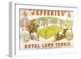 A Royal Lawn Tennis Set for 4 Players Made by Jefferies, Woolwich, circa 1875-null-Framed Premium Giclee Print
