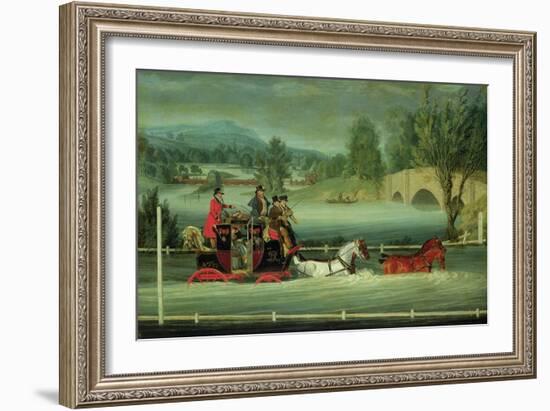 A Royal Mail Coach on a Flooded Road-James Pollard-Framed Giclee Print