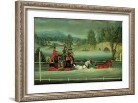 A Royal Mail Coach on a Flooded Road-James Pollard-Framed Giclee Print