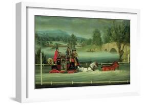 A Royal Mail Coach on a Flooded Road-James Pollard-Framed Giclee Print