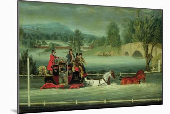 A Royal Mail Coach on a Flooded Road-James Pollard-Mounted Giclee Print