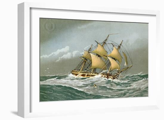 A Royal Navy 28 Gun Frigate, C1794-William Frederick Mitchell-Framed Giclee Print