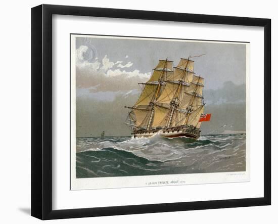 A Royal Navy 38 Gun Frigate, C1770-William Frederick Mitchell-Framed Giclee Print