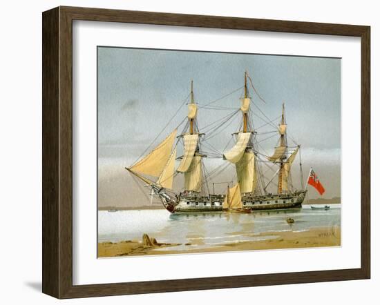 A Royal Navy 42 Gun Frigate, C1780-William Frederick Mitchell-Framed Giclee Print