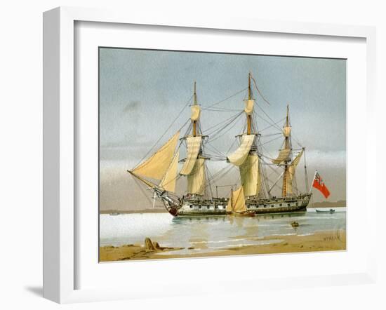 A Royal Navy 42 Gun Frigate, C1780-William Frederick Mitchell-Framed Giclee Print