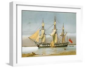 A Royal Navy 42 Gun Frigate, C1780-William Frederick Mitchell-Framed Giclee Print