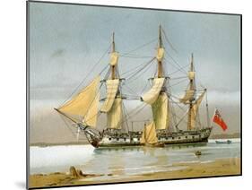 A Royal Navy 42 Gun Frigate, C1780-William Frederick Mitchell-Mounted Giclee Print