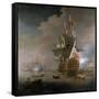 A Royal Party approaching a Flagship of the Red with Numerous Other Craft at Sea-Peter Monamy-Framed Stretched Canvas