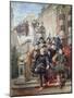 A Royal Procession Descending a Stairway in a Garden, 1869-Eugene-Louis Lami-Mounted Giclee Print