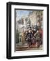 A Royal Procession Descending a Stairway in a Garden, 1869-Eugene-Louis Lami-Framed Giclee Print