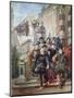 A Royal Procession Descending a Stairway in a Garden, 1869-Eugene-Louis Lami-Mounted Giclee Print