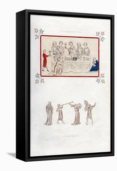 A Royal Repast, Early 14th Century-Henry Shaw-Framed Stretched Canvas