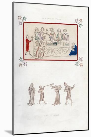 A Royal Repast, Early 14th Century-Henry Shaw-Mounted Giclee Print