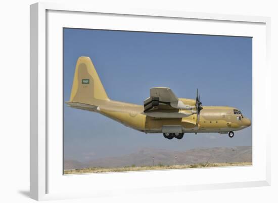 A Royal Saudi Air Force C-130 Prepares for Landing-Stocktrek Images-Framed Photographic Print