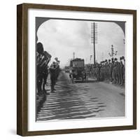 A Royal Visit to the Troops, Enthusiastic Welcome by the Canadians, World War I, C1914-C1918-null-Framed Photographic Print