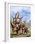 A Rubeosaurus and His Offspring-Stocktrek Images-Framed Art Print