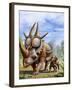 A Rubeosaurus and His Offspring-Stocktrek Images-Framed Art Print