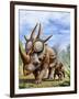 A Rubeosaurus and His Offspring-Stocktrek Images-Framed Art Print