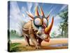 A Rubeosaurus Roams a Prehistoric Environment-null-Stretched Canvas