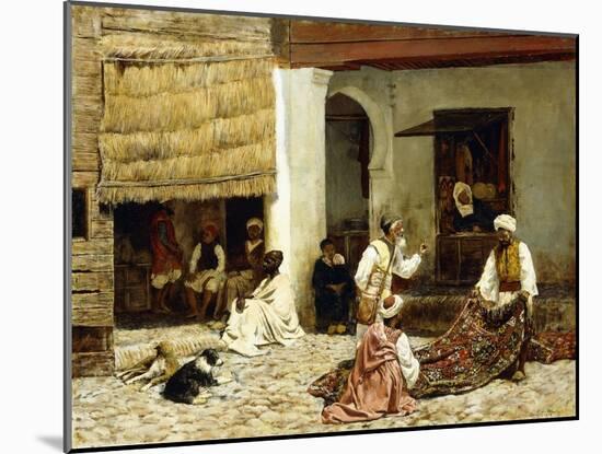 A Rug Bazaar in Tangiers, 1878-Edwin Lord Weeks-Mounted Giclee Print