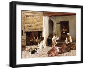 A Rug Bazaar, Tangier, 1878-Edwin Lord Weeks-Framed Giclee Print