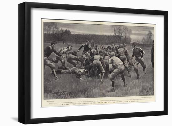 A Rugby Football Match as Played in the United States, Yale V Columbia-Henry Marriott Paget-Framed Premium Giclee Print