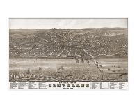 Bird’s Eye View of Iowa City, Iowa, 1868-A^ Ruger-Stretched Canvas