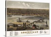 Bird’s Eye View of Louisville, Kentucky, 1876-A^ Ruger-Stretched Canvas