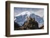 A Ruined Ancient Dzong at Jangothang with the Face of Jomolhari Mountain Visible Behind-Alex Treadway-Framed Photographic Print